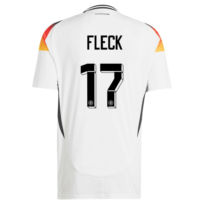 Danxen Femme Maillot Allemagne Fritz Fleck #17 Blanc Tenues Domicile 24-26 T-Shirt