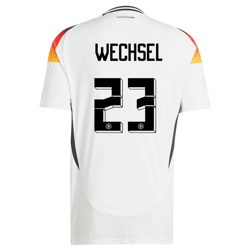 Danxen Femme Maillot Allemagne Leon-Oumar Wechsel #23 Blanc Tenues Domicile 24-26 T-Shirt