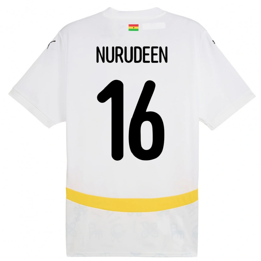 Danxen Femme Maillot Ghana Abdul Nurudeen #16 Blanc Tenues Domicile 24-26 T-Shirt
