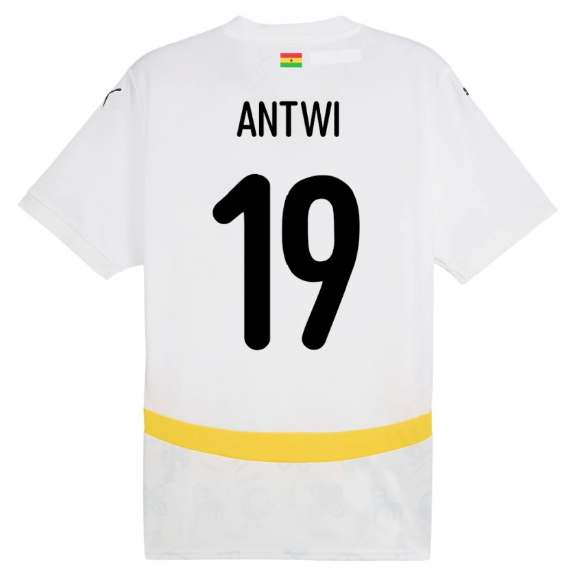 Danxen Femme Maillot Ghana Emmanuel Antwi #19 Blanc Tenues Domicile 24-26 T-Shirt