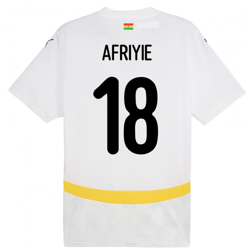 Danxen Femme Maillot Ghana Daniel Afriyie #18 Blanc Tenues Domicile 24-26 T-Shirt