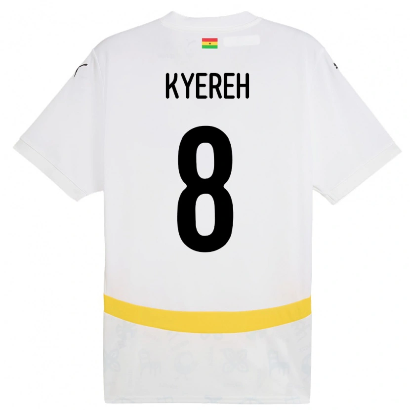 Danxen Femme Maillot Ghana Daniel-Kofi Kyereh #8 Blanc Tenues Domicile 24-26 T-Shirt