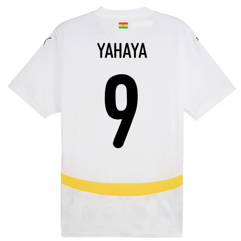 Danxen Femme Maillot Ghana Mohammed Yahaya #9 Blanc Tenues Domicile 24-26 T-Shirt