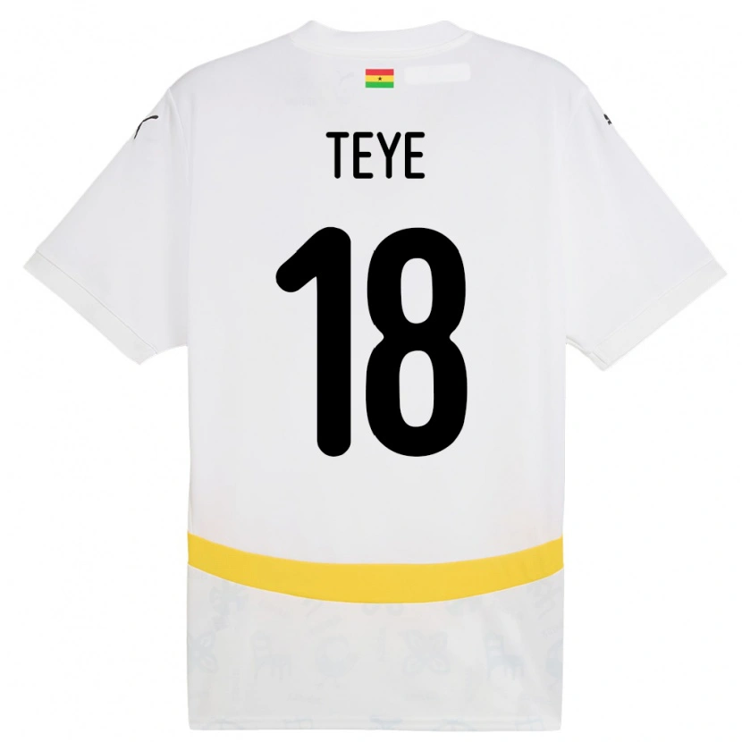 Danxen Femme Maillot Ghana Suzzy Teye #18 Blanc Tenues Domicile 24-26 T-Shirt