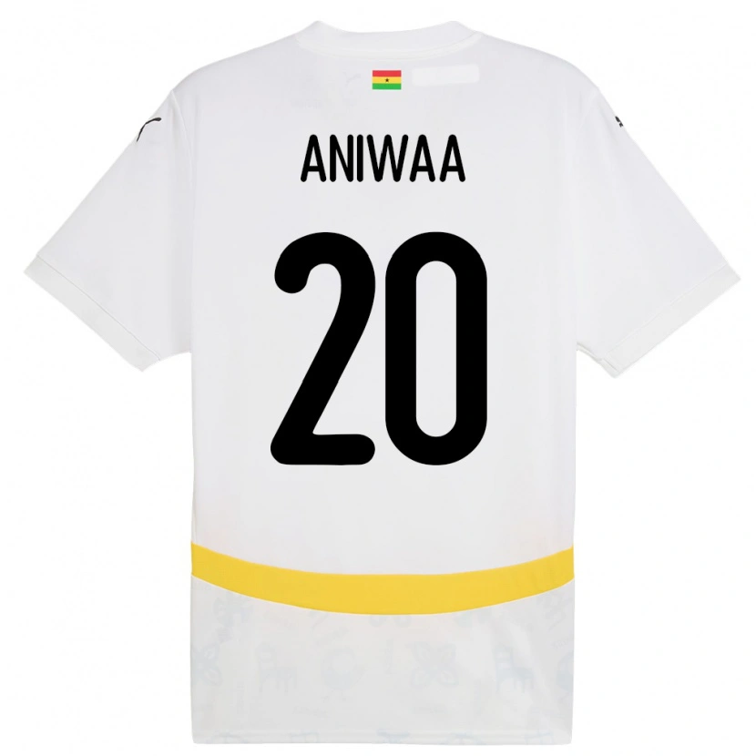 Danxen Femme Maillot Ghana Louisa Aniwaa #20 Blanc Tenues Domicile 24-26 T-Shirt
