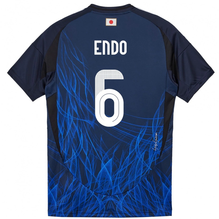 Danxen Femme Maillot Japon Wataru Endo #6 Bleu Foncé Tenues Domicile 24-26 T-Shirt