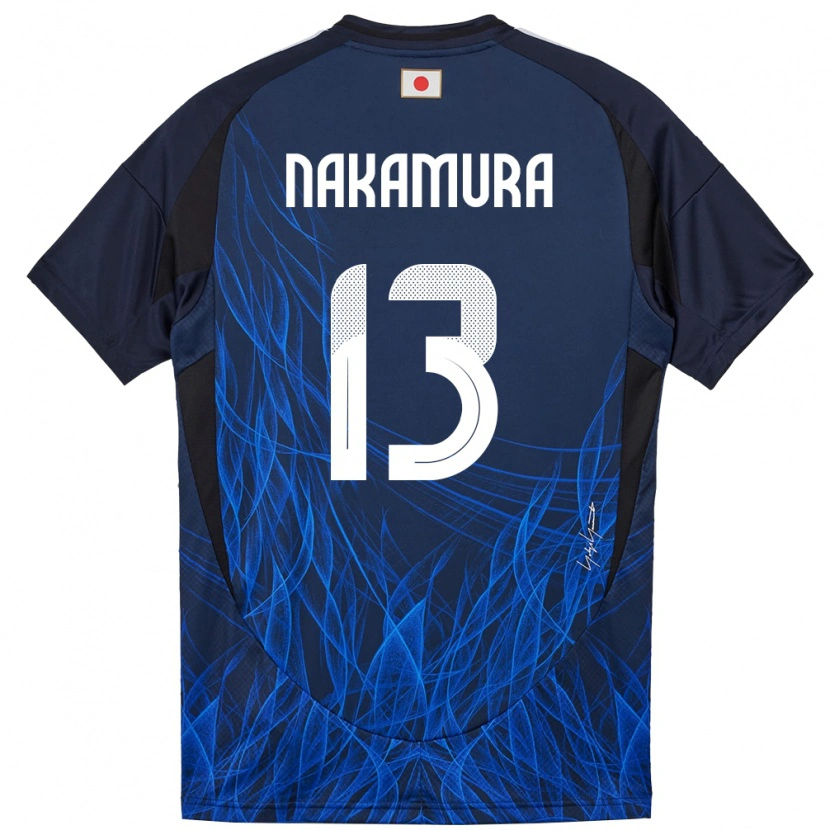 Danxen Femme Maillot Japon Keito Nakamura #13 Bleu Foncé Tenues Domicile 24-26 T-Shirt