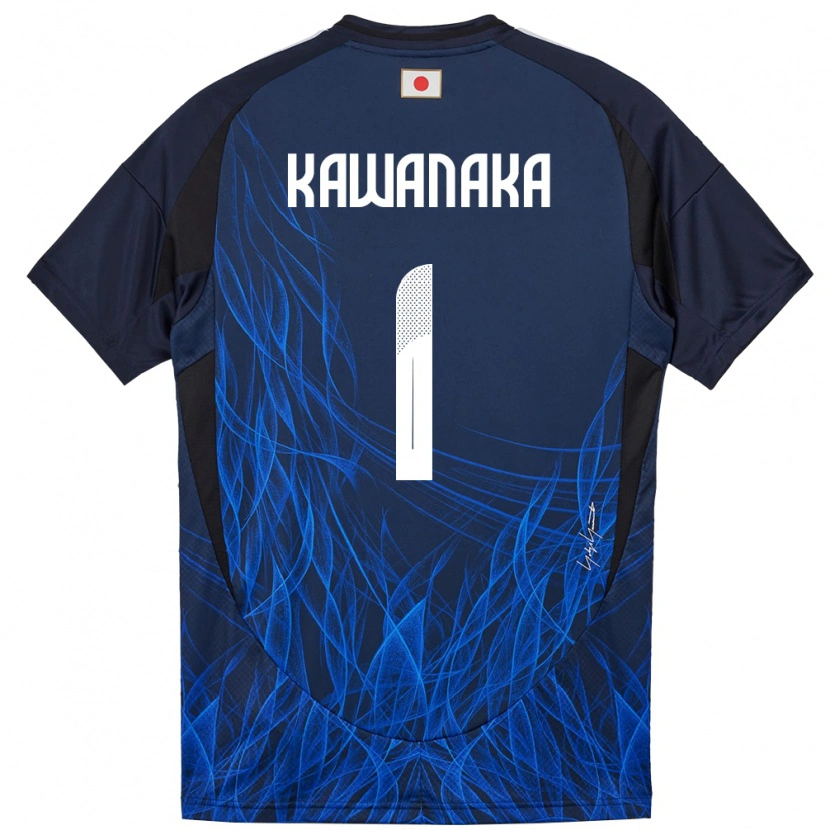 Danxen Femme Maillot Japon Aoto Kawanaka #1 Bleu Foncé Tenues Domicile 24-26 T-Shirt