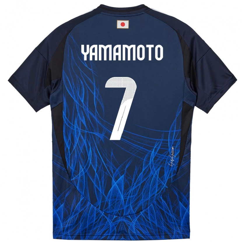 Danxen Femme Maillot Japon Rihito Yamamoto #7 Bleu Foncé Tenues Domicile 24-26 T-Shirt