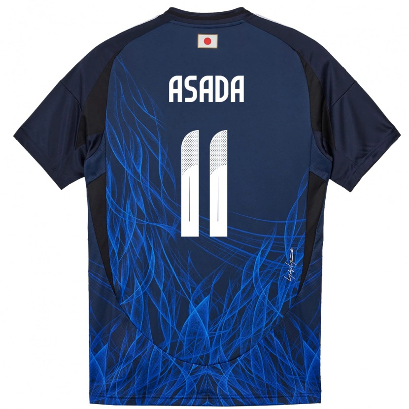 Danxen Femme Maillot Japon Hiroto Asada #11 Bleu Foncé Tenues Domicile 24-26 T-Shirt