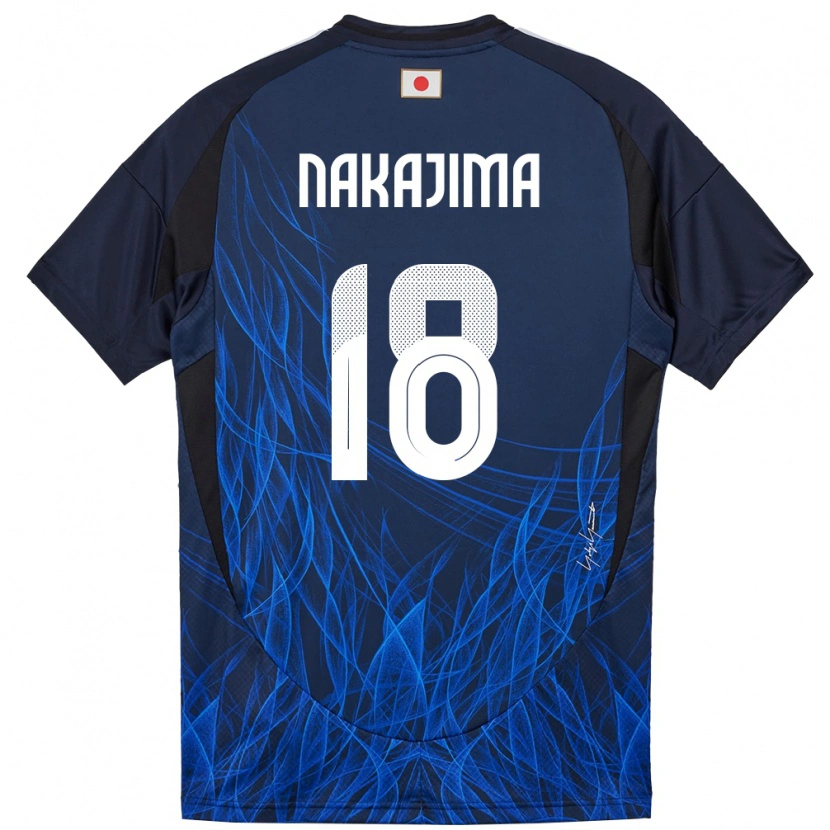Danxen Femme Maillot Japon Yotaro Nakajima #18 Bleu Foncé Tenues Domicile 24-26 T-Shirt