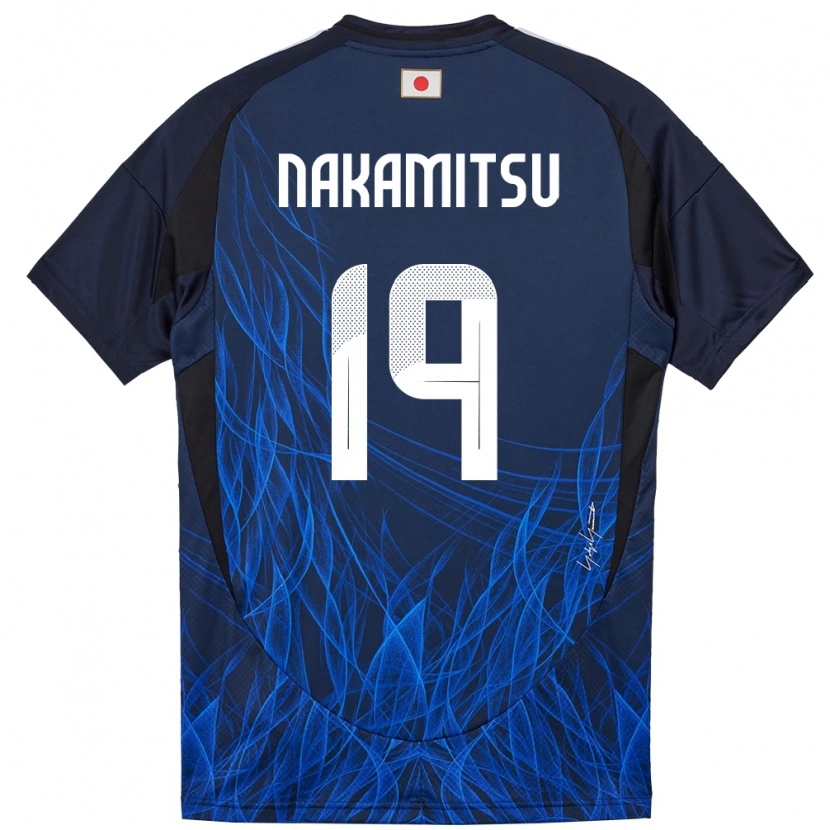 Danxen Femme Maillot Japon Kanata Nakamitsu #19 Bleu Foncé Tenues Domicile 24-26 T-Shirt