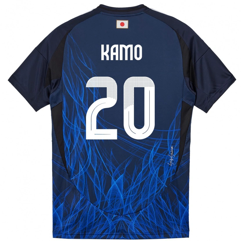 Danxen Femme Maillot Japon Yuito Kamo #20 Bleu Foncé Tenues Domicile 24-26 T-Shirt