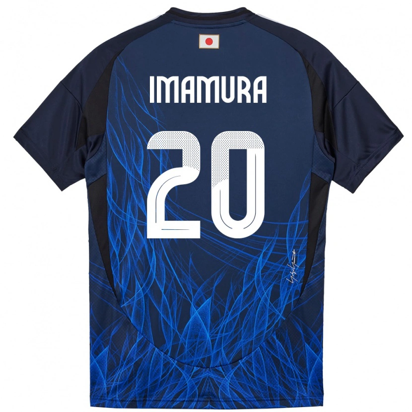 Danxen Femme Maillot Japon Ryoya Imamura #20 Bleu Foncé Tenues Domicile 24-26 T-Shirt