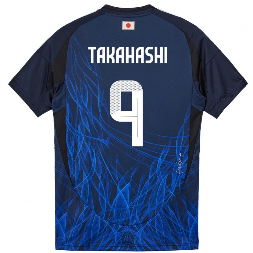 Danxen Femme Maillot Japon Hikaru Takahashi #9 Bleu Foncé Tenues Domicile 24-26 T-Shirt
