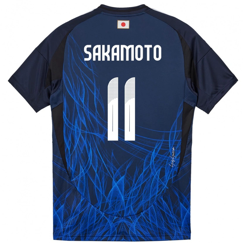 Danxen Femme Maillot Japon Isa Sakamoto #11 Bleu Foncé Tenues Domicile 24-26 T-Shirt