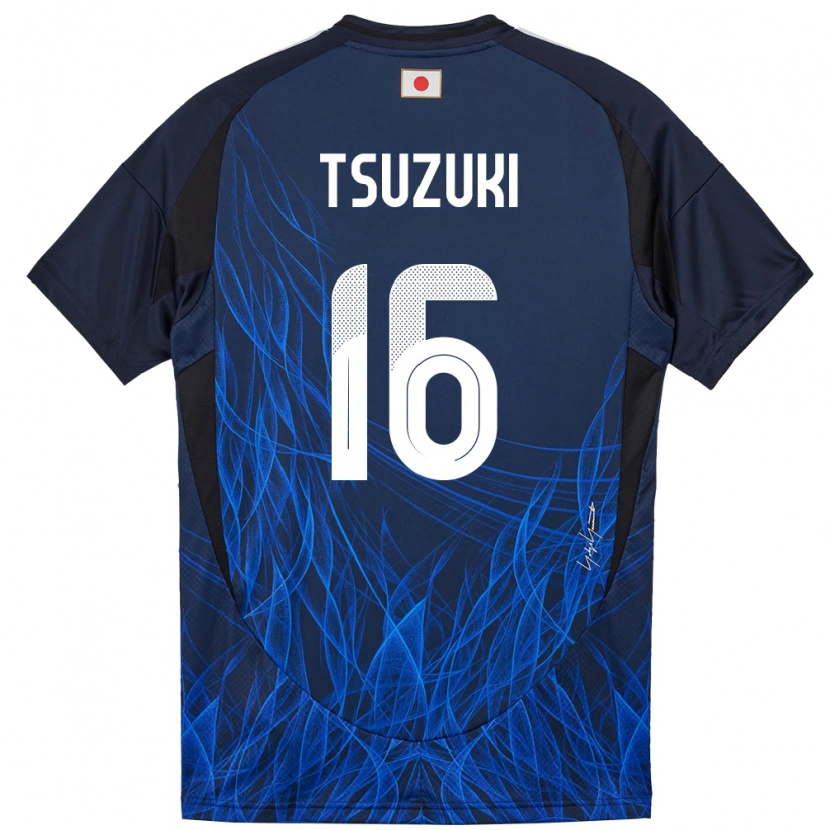 Danxen Femme Maillot Japon Shunta Tsuzuki #16 Bleu Foncé Tenues Domicile 24-26 T-Shirt