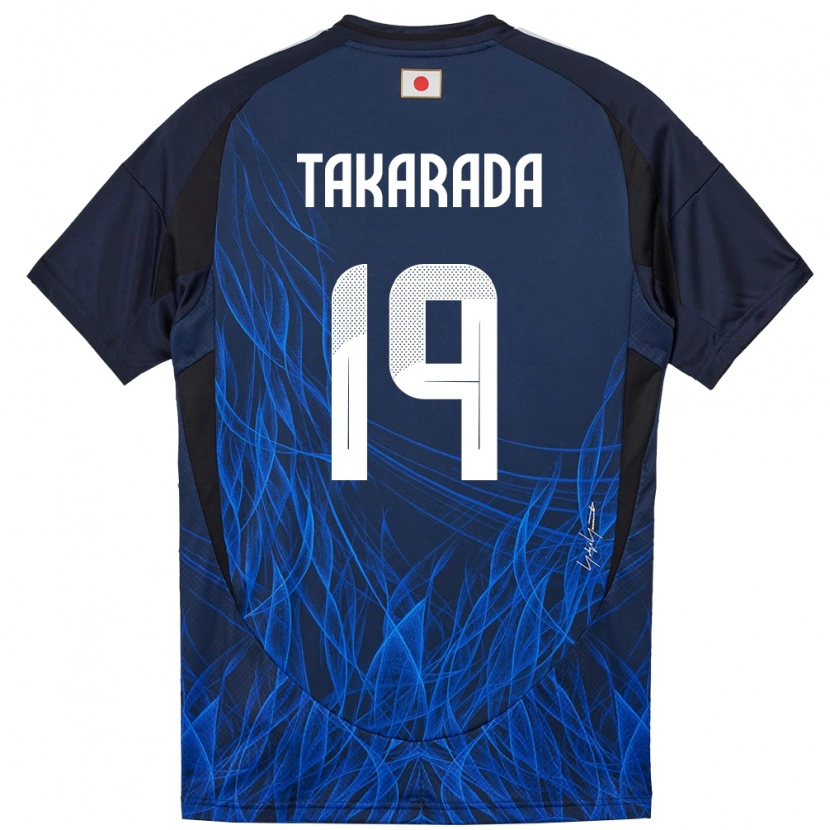 Danxen Femme Maillot Japon Saori Takarada #19 Bleu Foncé Tenues Domicile 24-26 T-Shirt