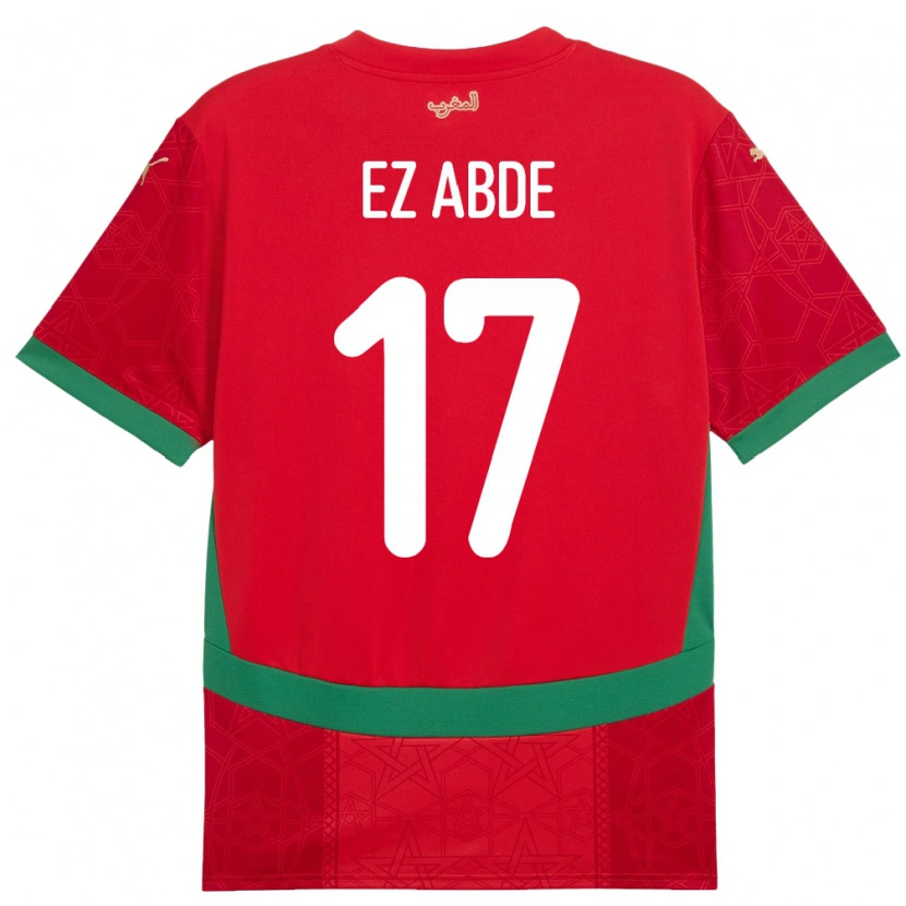 Danxen Femme Maillot Maroc Abde Ezzalzouli #17 Rouge Tenues Domicile 24-26 T-Shirt