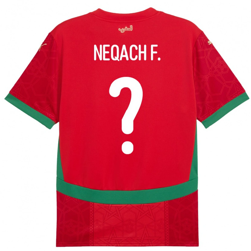 Danxen Femme Maillot Maroc Aarón Neqach Fernández #0 Rouge Tenues Domicile 24-26 T-Shirt