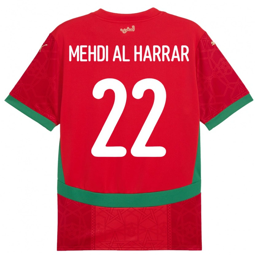 Danxen Femme Maillot Maroc El Mehdi Al Harrar #22 Rouge Tenues Domicile 24-26 T-Shirt