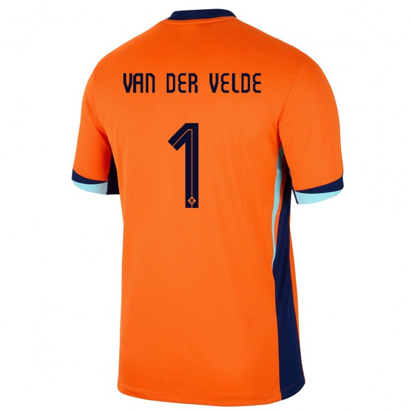 Danxen Femme Maillot Pays-Bas Valentijn Van Der Velde #1 Orange Tenues Domicile 24-26 T-Shirt
