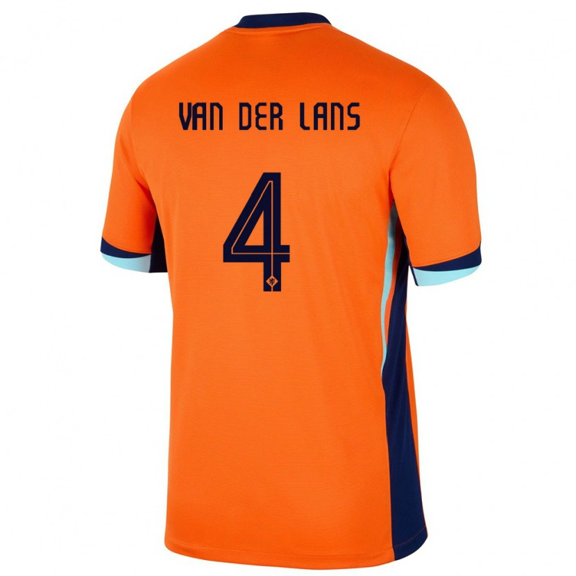 Danxen Femme Maillot Pays-Bas Mylo Van Der Lans #4 Orange Tenues Domicile 24-26 T-Shirt