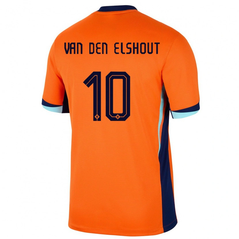 Danxen Femme Maillot Pays-Bas Tobias Van Den Elshout #10 Orange Tenues Domicile 24-26 T-Shirt