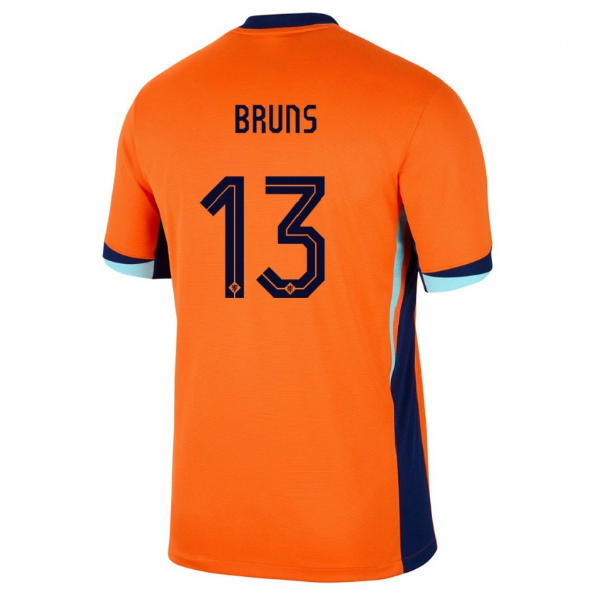 Danxen Femme Maillot Pays-Bas Max Bruns #13 Orange Tenues Domicile 24-26 T-Shirt