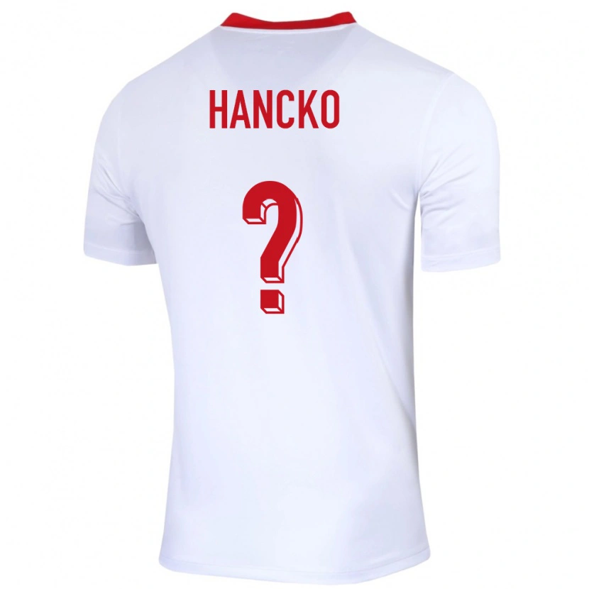 Danxen Femme Maillot Pologne Adam Hancko #0 Blanc Tenues Domicile 24-26 T-Shirt