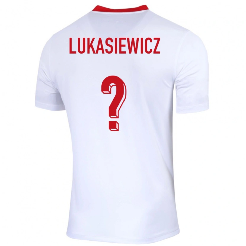Danxen Femme Maillot Pologne Adam Lukasiewicz #0 Blanc Tenues Domicile 24-26 T-Shirt