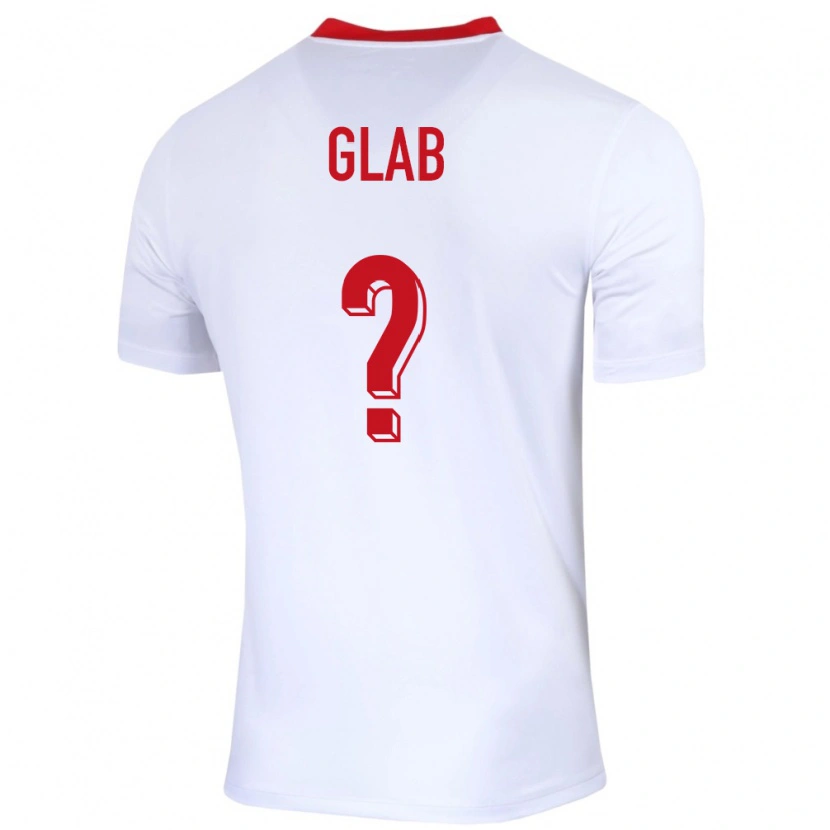 Danxen Femme Maillot Pologne Jan Glab #0 Blanc Tenues Domicile 24-26 T-Shirt