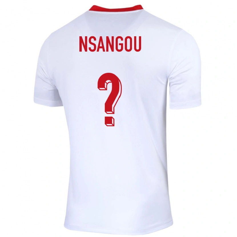 Danxen Femme Maillot Pologne Jonathan Nsangou #0 Blanc Tenues Domicile 24-26 T-Shirt