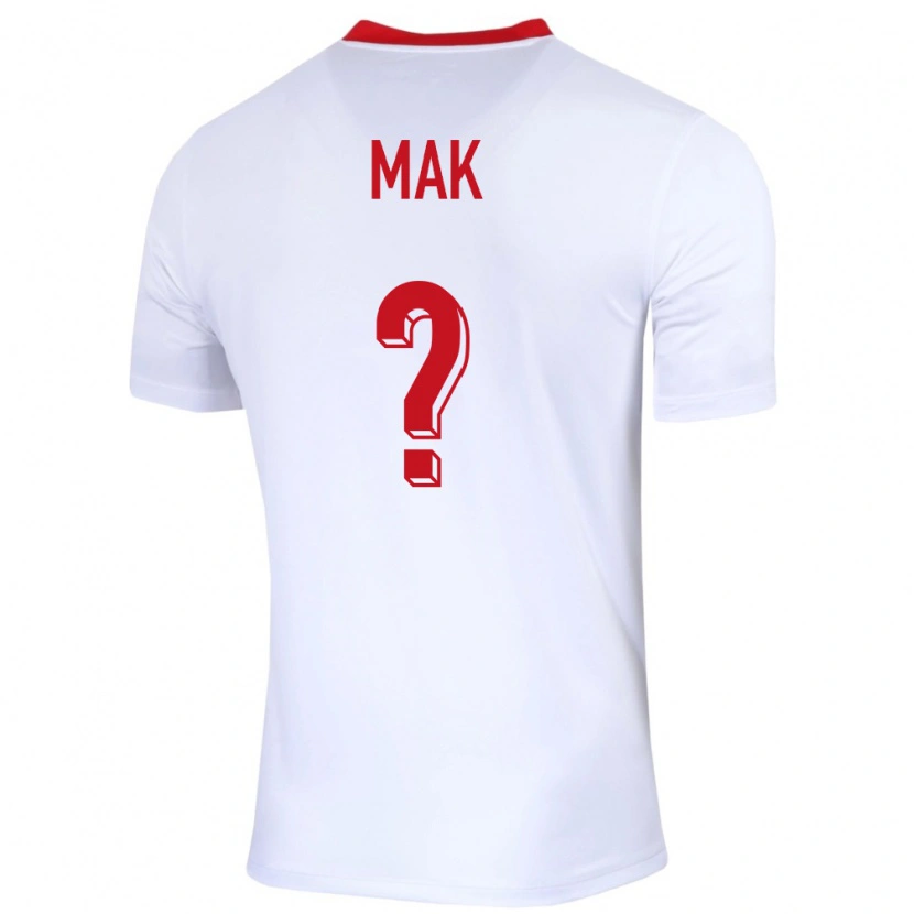 Danxen Femme Maillot Pologne Igor Mak #0 Blanc Tenues Domicile 24-26 T-Shirt
