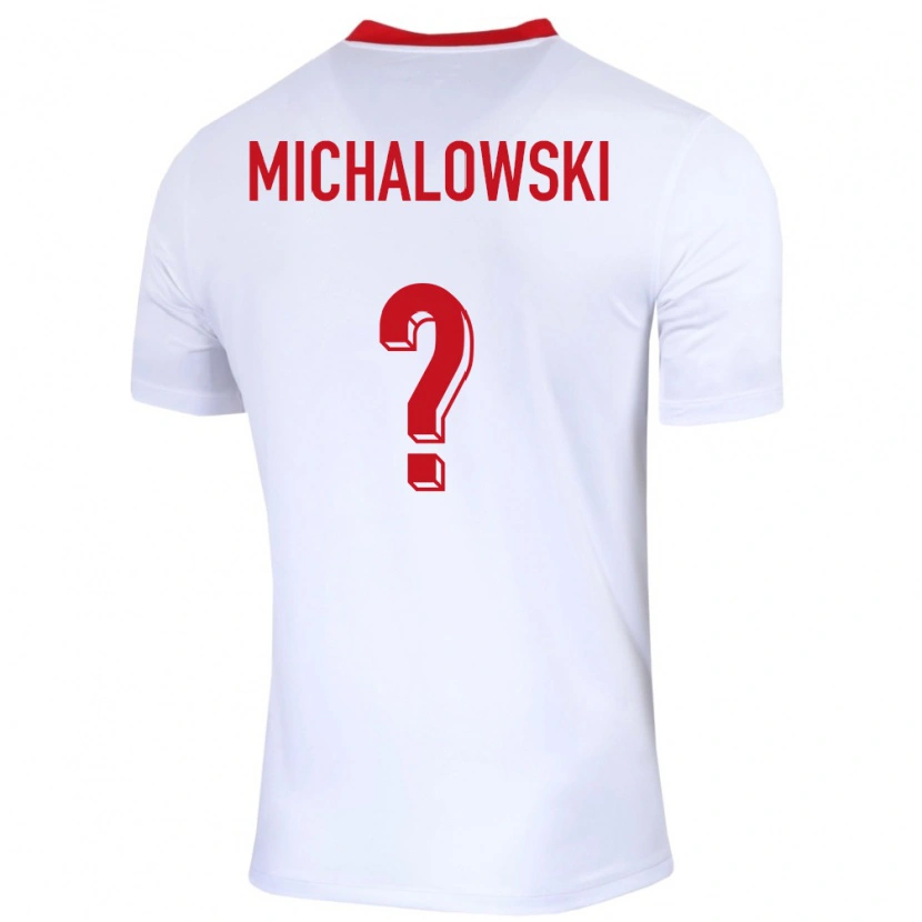 Danxen Femme Maillot Pologne Aleksander Michalowski #0 Blanc Tenues Domicile 24-26 T-Shirt