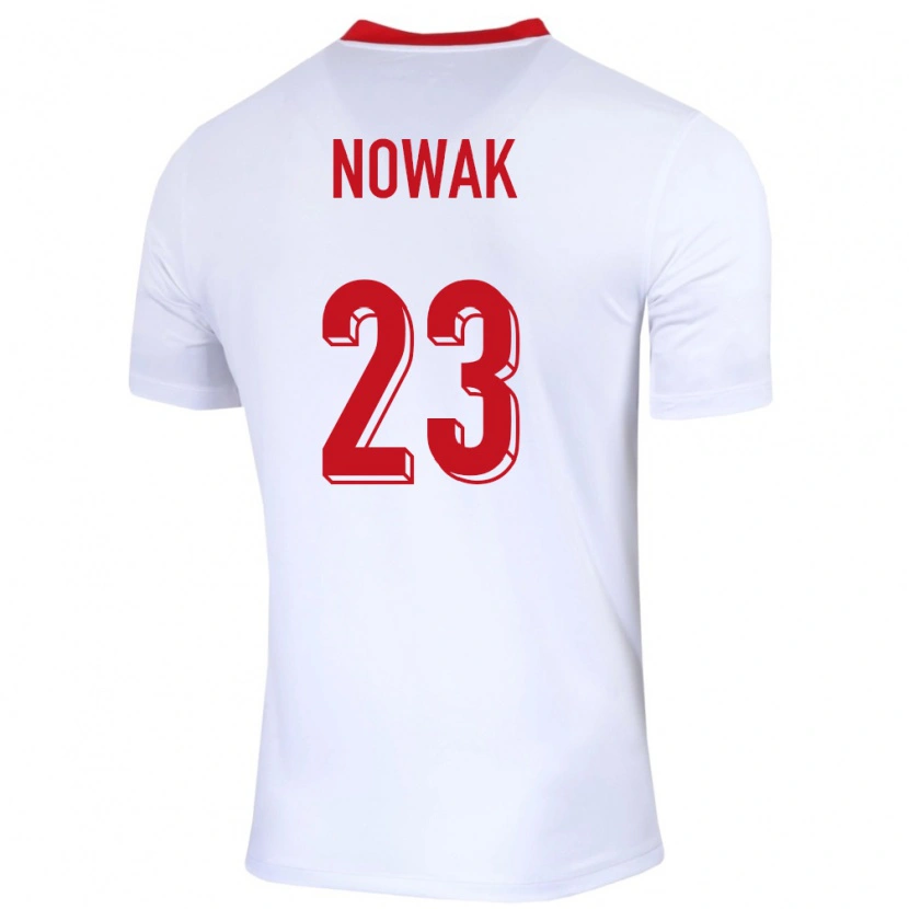 Danxen Femme Maillot Pologne Wiktor Nowak #23 Blanc Tenues Domicile 24-26 T-Shirt