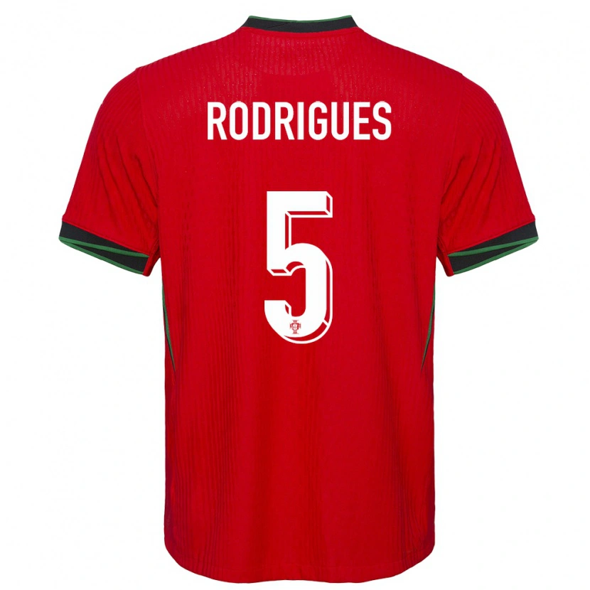 Danxen Femme Maillot Portugal Rafa Rodrigues #5 Rouge Tenues Domicile 24-26 T-Shirt