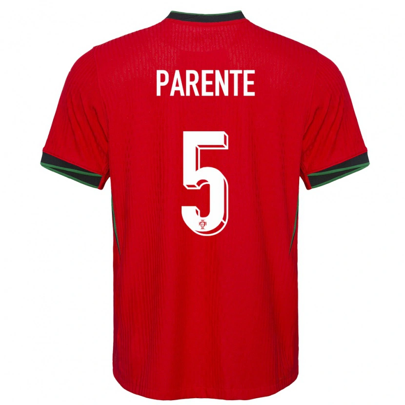 Danxen Femme Maillot Portugal Tiago Parente #5 Rouge Tenues Domicile 24-26 T-Shirt