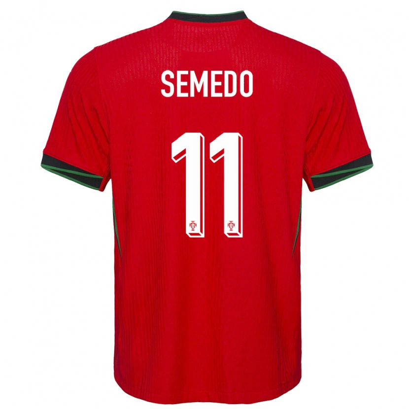 Danxen Femme Maillot Portugal Vivaldo Semedo #11 Rouge Tenues Domicile 24-26 T-Shirt