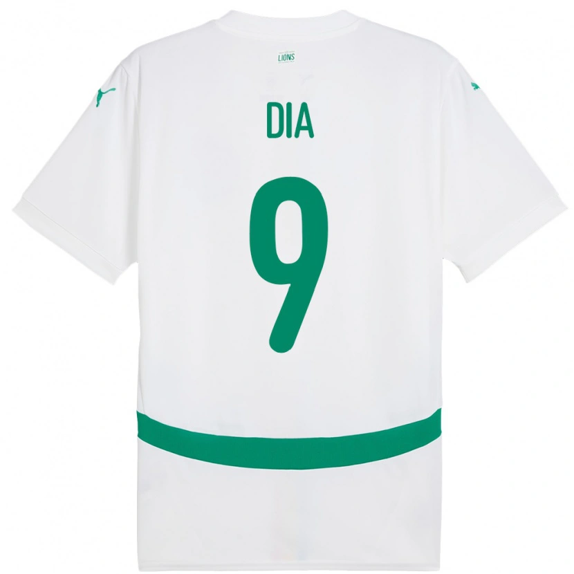 Danxen Femme Maillot Sénégal Boulaye Dia #9 Blanc Tenues Domicile 24-26 T-Shirt