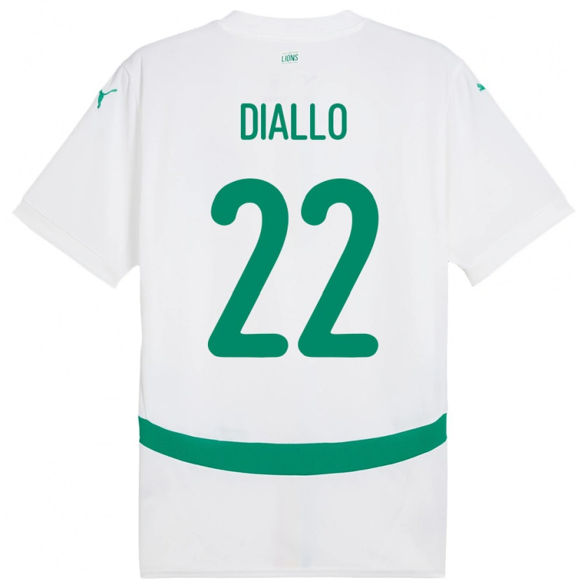 Danxen Femme Maillot Sénégal Abdou Diallo #22 Blanc Tenues Domicile 24-26 T-Shirt