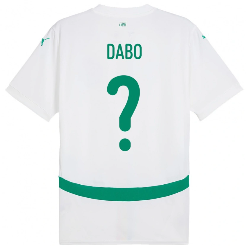 Danxen Femme Maillot Sénégal Mouhamed Dabo #0 Blanc Tenues Domicile 24-26 T-Shirt
