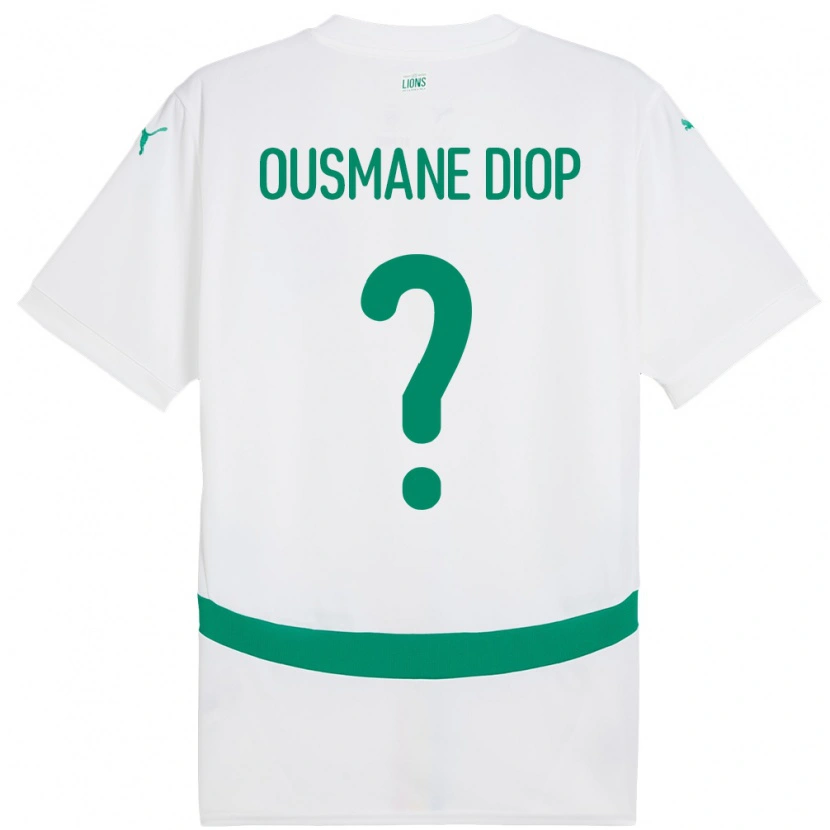 Danxen Femme Maillot Sénégal Tafsir Ousmane Diop #0 Blanc Tenues Domicile 24-26 T-Shirt