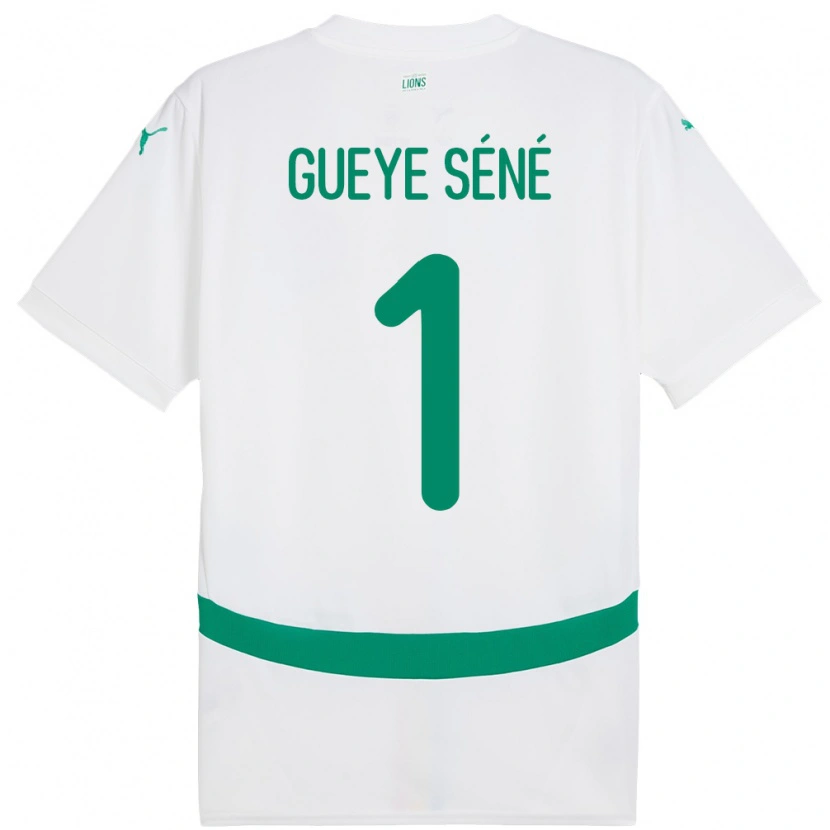 Danxen Femme Maillot Sénégal Thiaba Gueye Sene #1 Blanc Tenues Domicile 24-26 T-Shirt