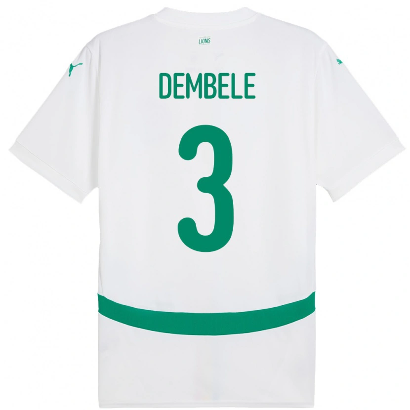 Danxen Femme Maillot Sénégal Anta Dembele #3 Blanc Tenues Domicile 24-26 T-Shirt