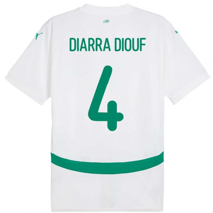 Danxen Femme Maillot Sénégal Mame Diarra Diouf #4 Blanc Tenues Domicile 24-26 T-Shirt