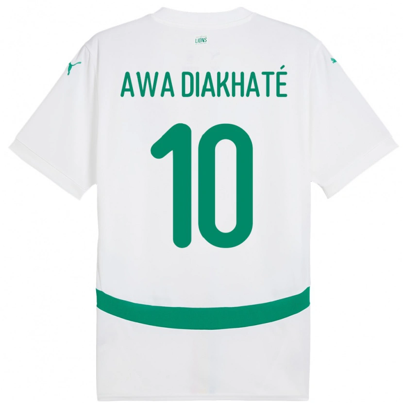 Danxen Femme Maillot Sénégal Ndeye Awa Diakhate #10 Blanc Tenues Domicile 24-26 T-Shirt