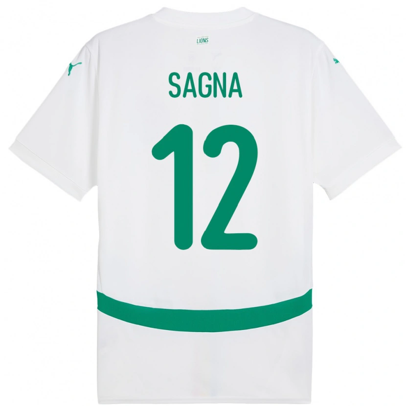 Danxen Femme Maillot Sénégal Safietou Sagna #12 Blanc Tenues Domicile 24-26 T-Shirt