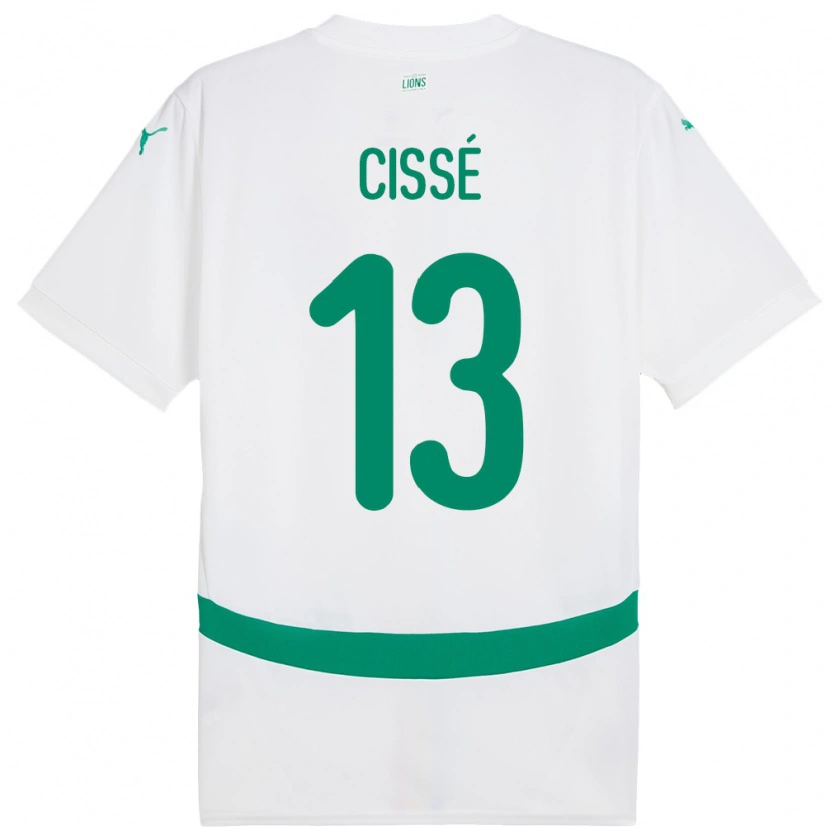 Danxen Femme Maillot Sénégal Souleymane Cisse #13 Blanc Tenues Domicile 24-26 T-Shirt