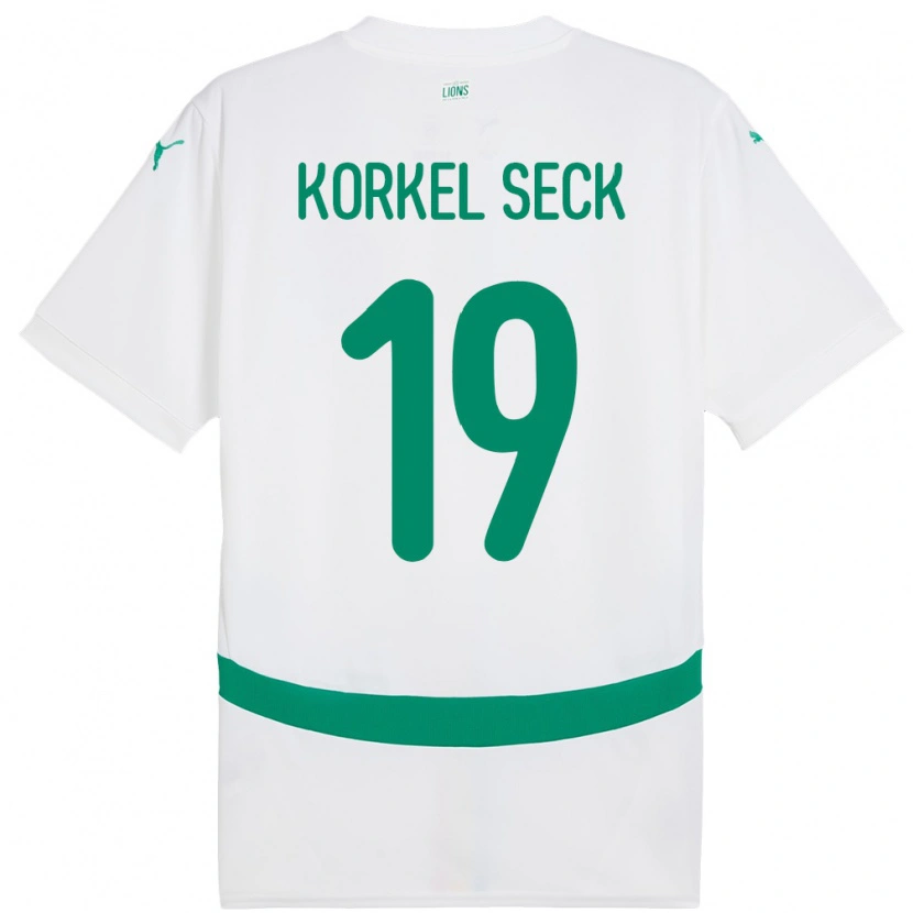 Danxen Femme Maillot Sénégal Bineta Korkel Seck #19 Blanc Tenues Domicile 24-26 T-Shirt